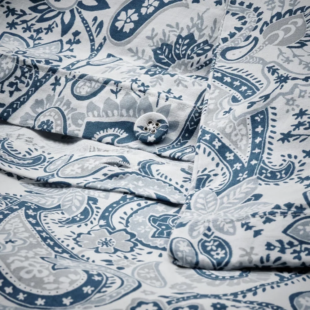 Blue Paisley Duvet Set Queen/Full Size